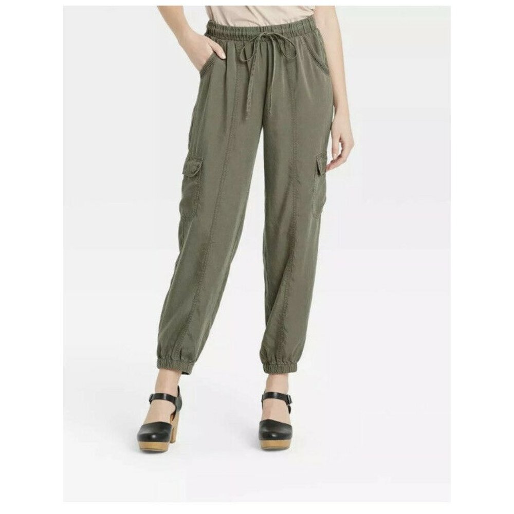 Knox Rose Womens Olive Drawstring Pockets Breathable Jogger Pants‎ Size XL